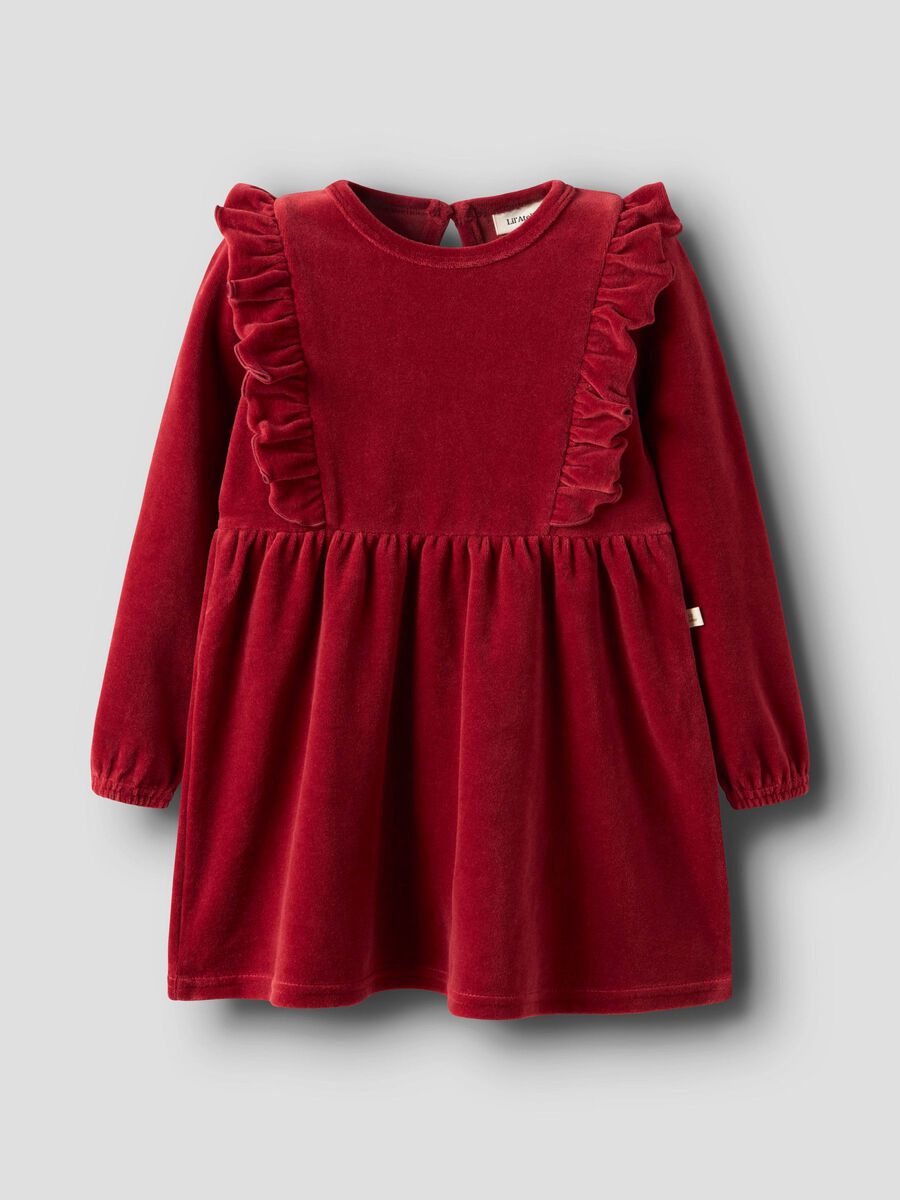 Product carousel image - VELOUR DRESS, Red Dahlia | 2