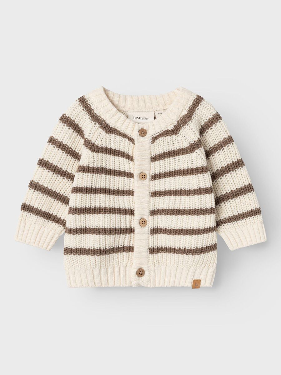 Carousel image - ØKOLOGISK BOMULD STRIKKET CARDIGAN, Birch | 1