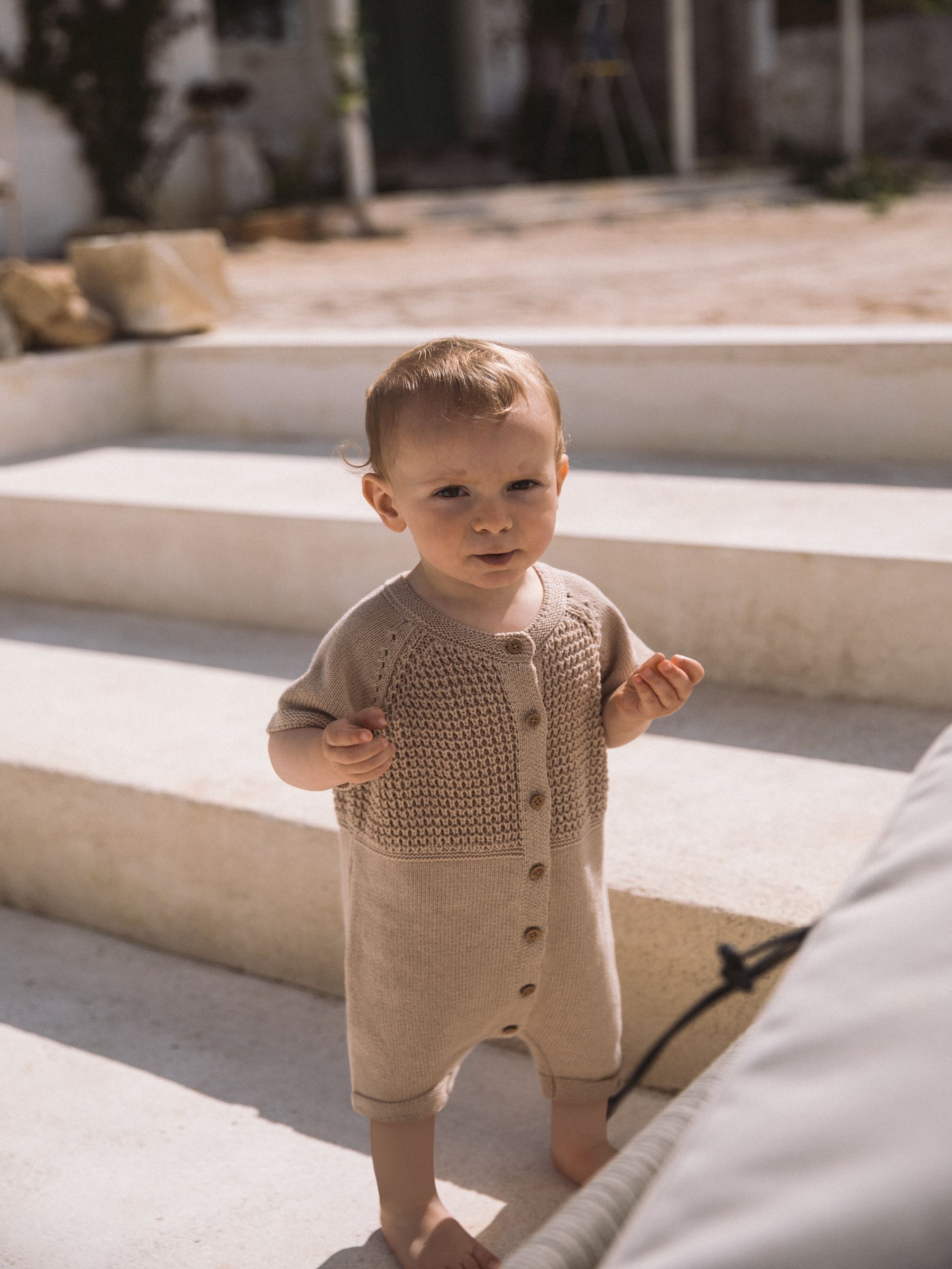 LiiLU　Kaio Romper　24m GEBREID JUMPSUIT - Baby 56-86 | Jongen | Grijs | Lil' Atelier
