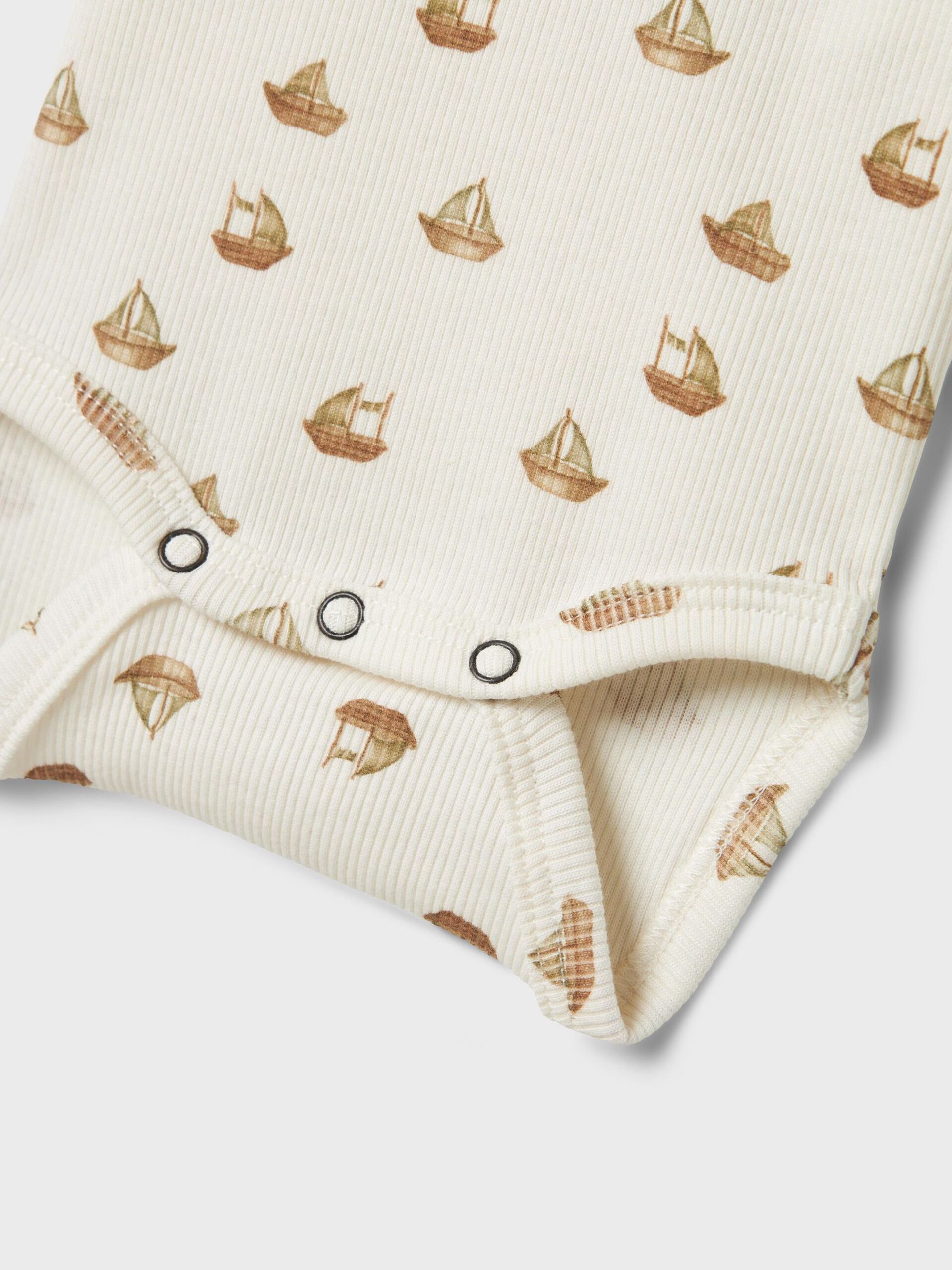 Carousel image - SHORT SLEEVED ROMPER, Coconut Milk | 5