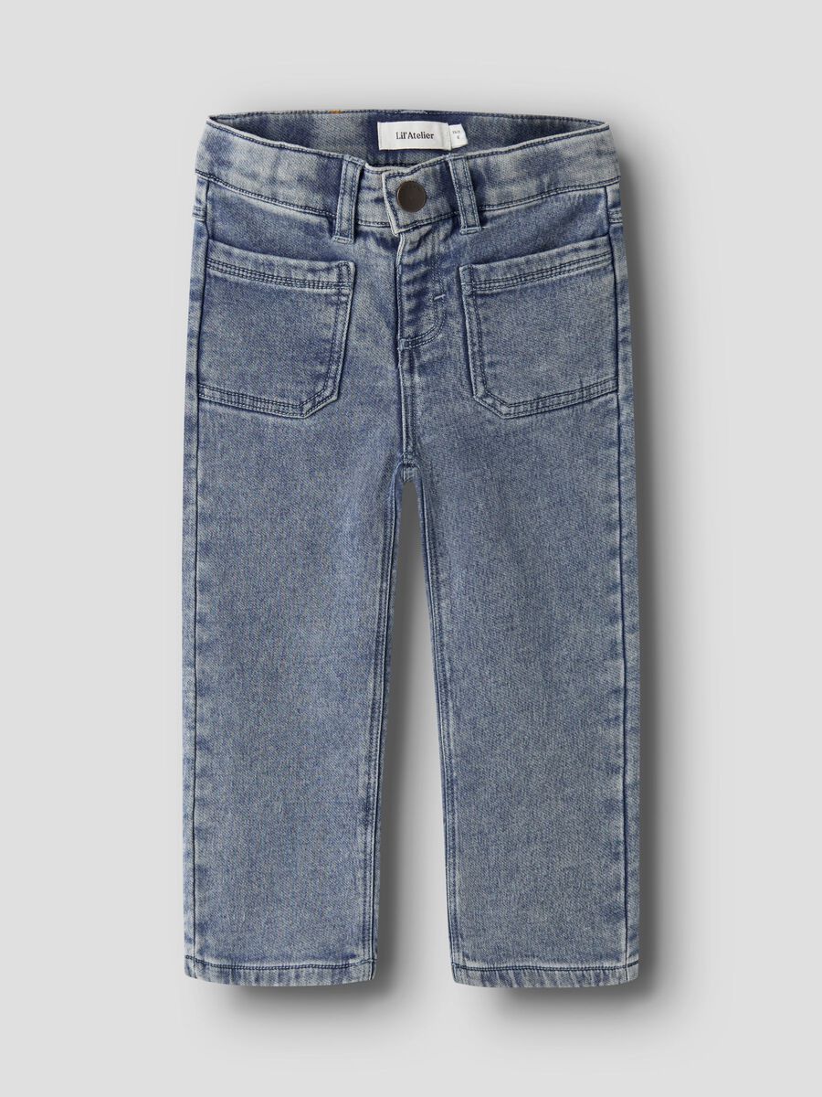 Product carousel image - WIDE LEG JEANS, Medium Blue Denim | 1