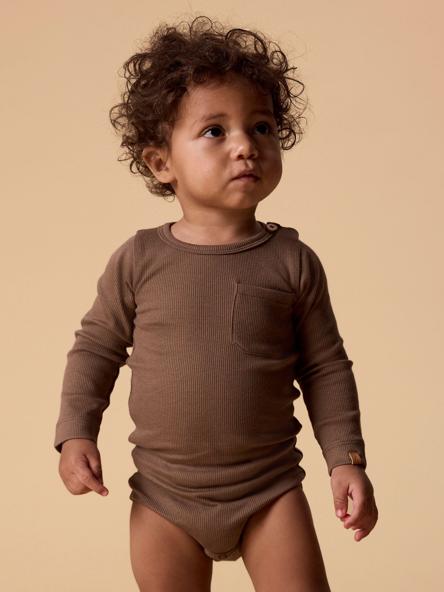LONG SLEEVED ROMPER - Baby 56-86 | Girl | Brown | Lil' Atelier