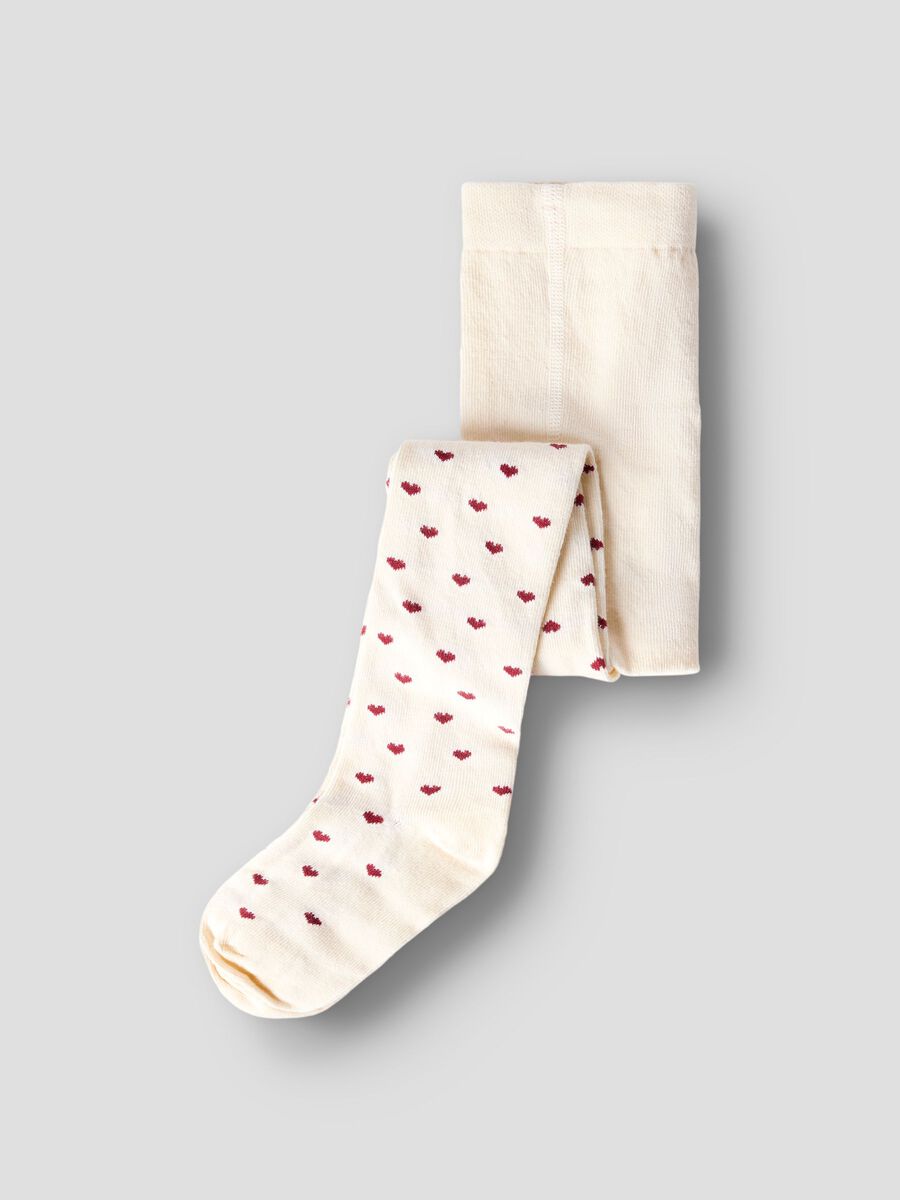 Printed pantyhose, colour: turtledove, white