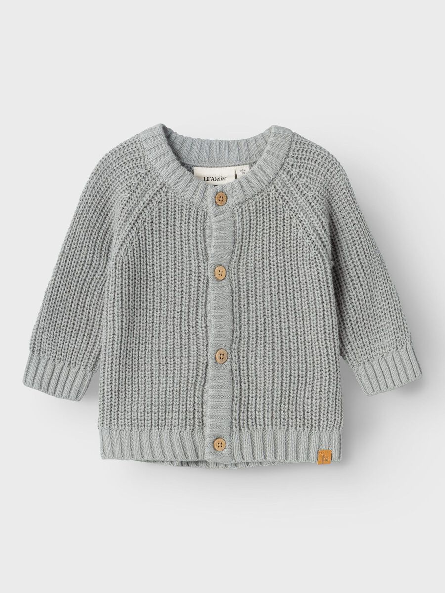 Name it LONG SLEEVED KNITTED CARDIGAN, Limestone, highres - 13231617_Limestone_003.jpg