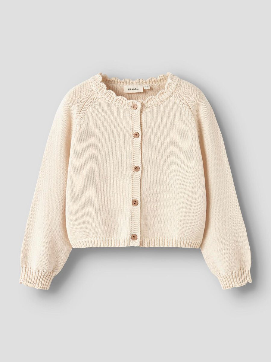 Carousel image - ORGANIC COTTON KNITTED CARDIGAN, Turtledove | 1
