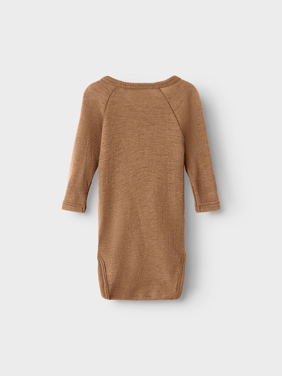 Product carousel image - MERINO WOOL ROMPER, Tigers Eye | 2