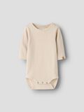 Product image thumbnail - LONG SLEEVED ROMPER, Oxford Tan | 1