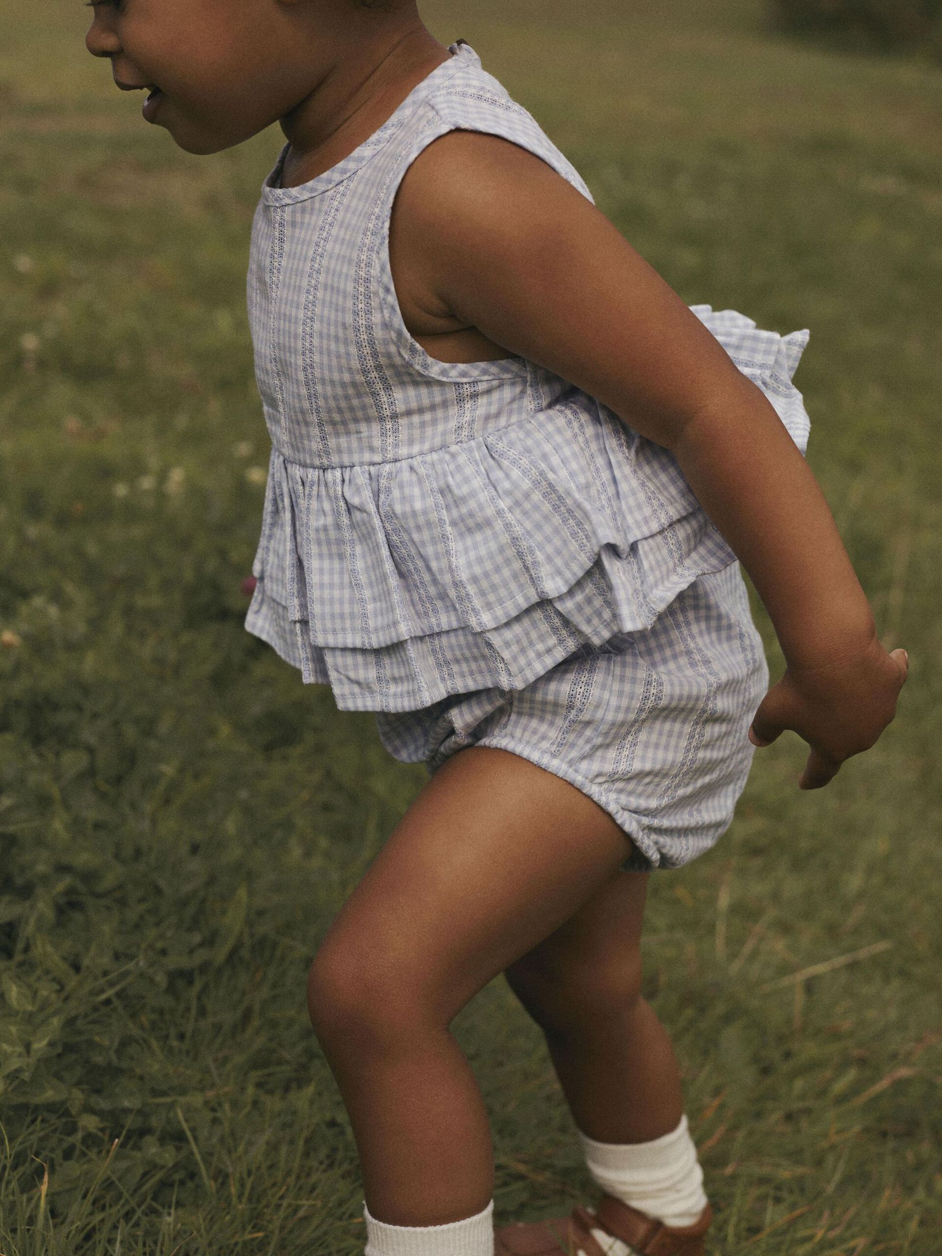 Carousel image - ORGANIC COTTON ROMPER, Zen Blue | 3