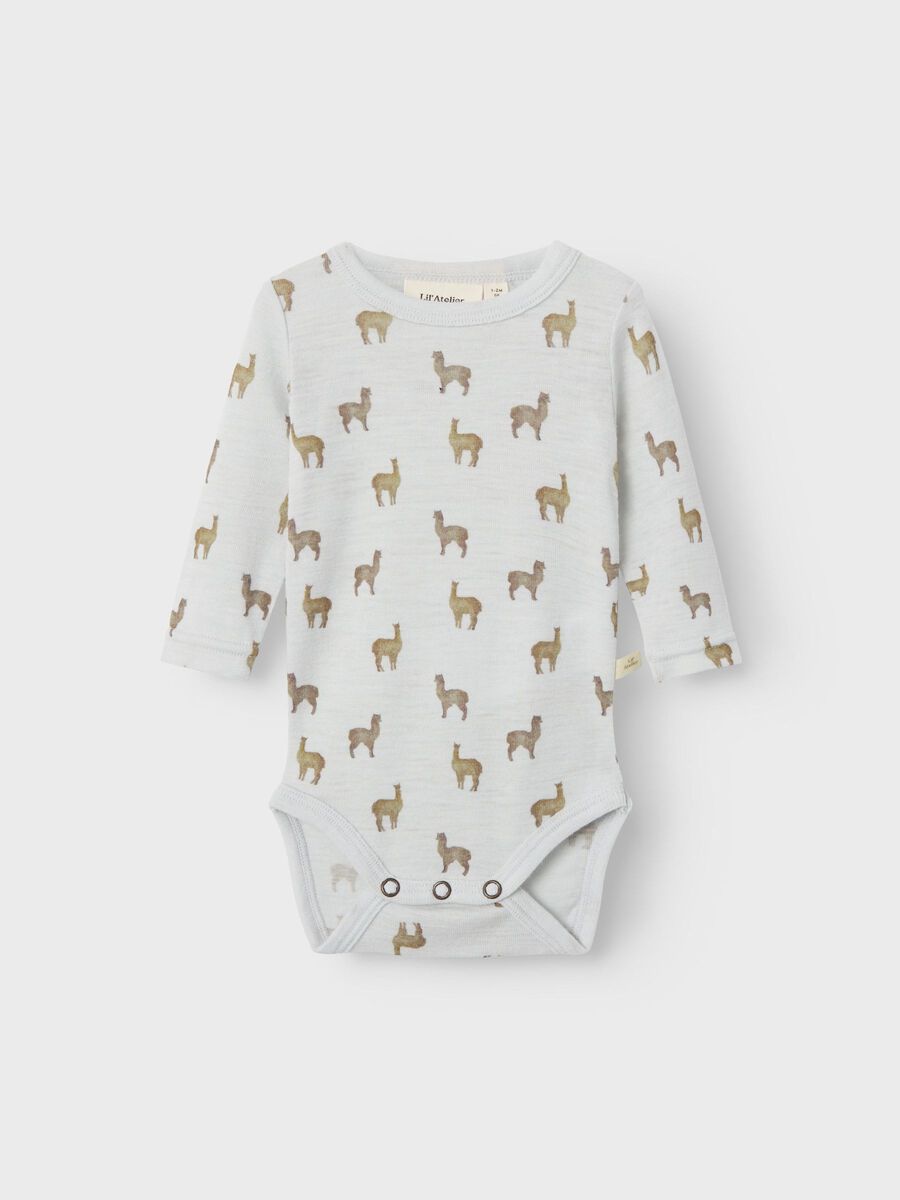 Product carousel image - MERINO WOOL ROMPER, Gray Dawn | 2