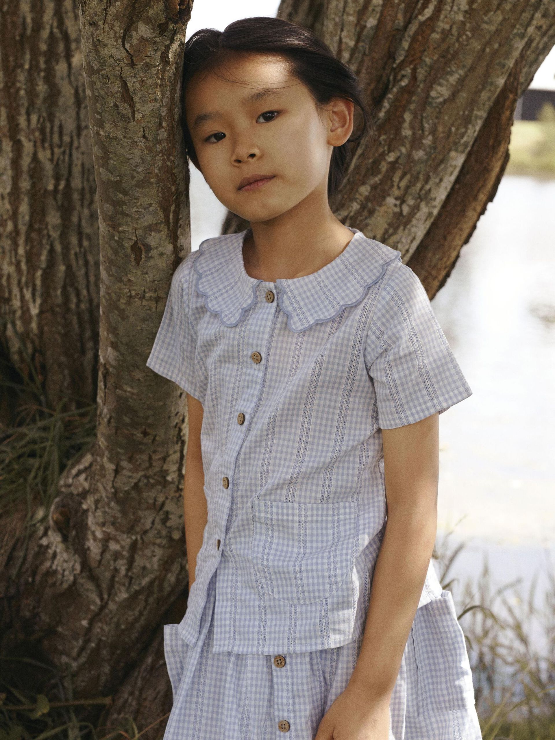 Carousel image - CHECKED SKIRT, Zen Blue | 2