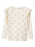 Product image thumbnail - SLIM FIT LONG SLEEVED TOP, Pastel Parchment | 6