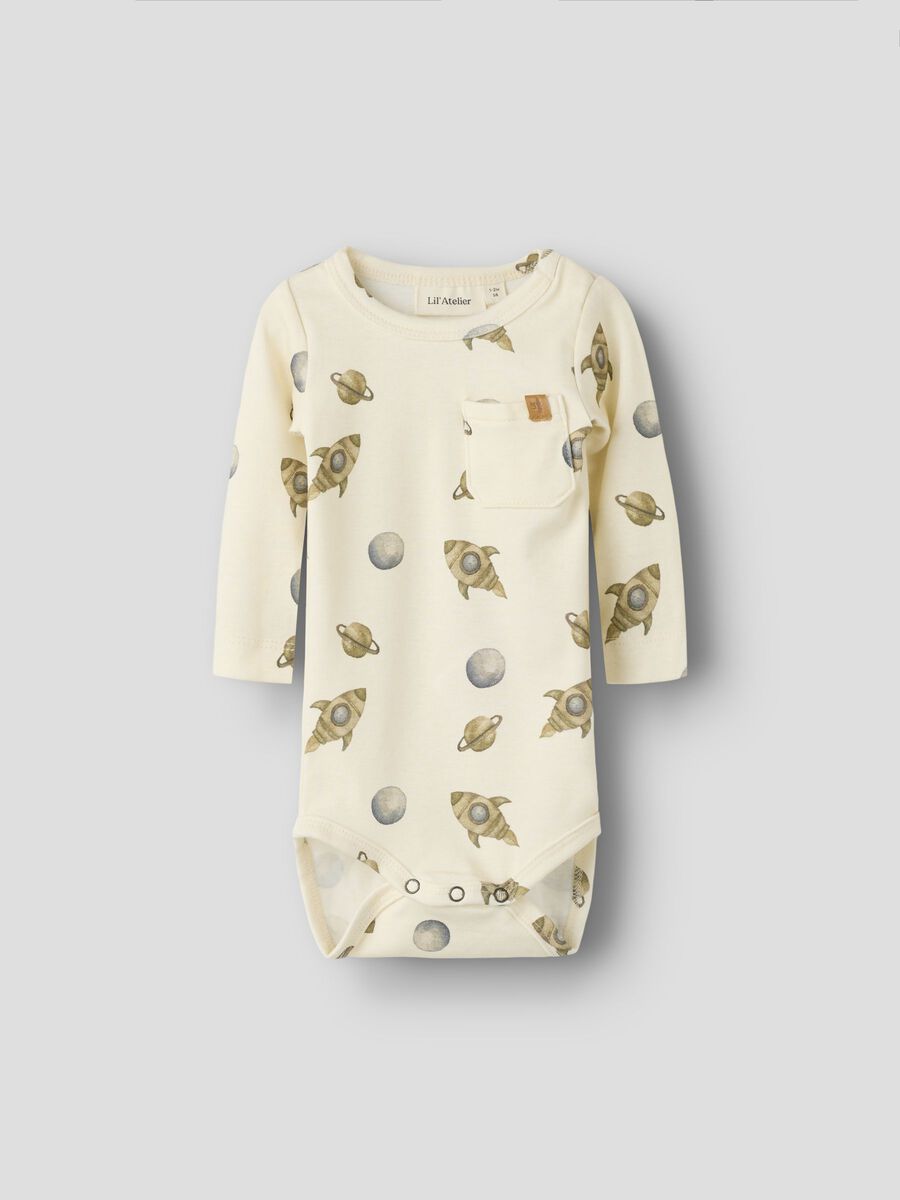 Carousel image - LONG SLEEVED ROMPER, Turtledove | 1