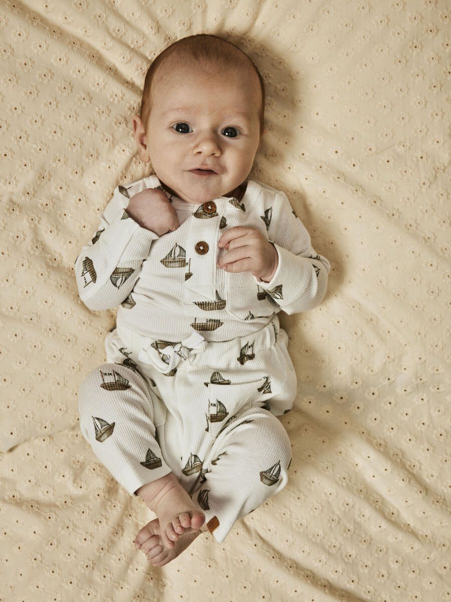 Product carousel image - LONG SLEEVED ROMPER, Coconut Milk | 1