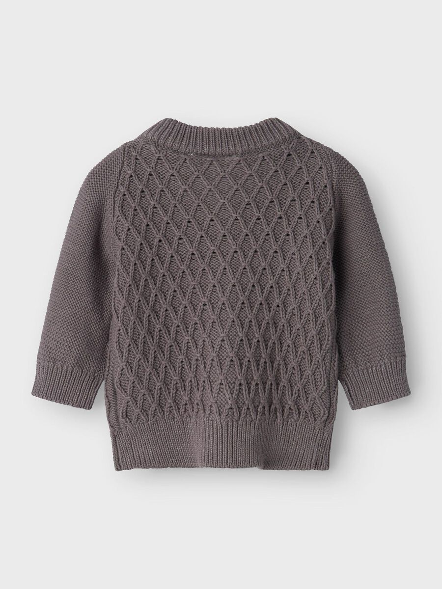 name it LANGÆRMET STRIKKET CARDIGAN, Pewter, highres - 13238696_Pewter_002.jpg