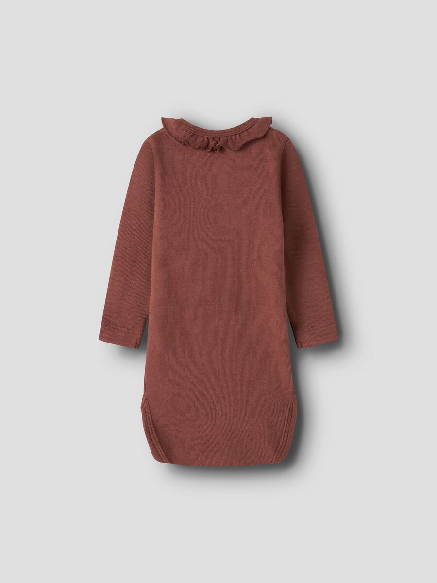 Product carousel image 2 LONG SLEEVED ROMPER, Mahogany
