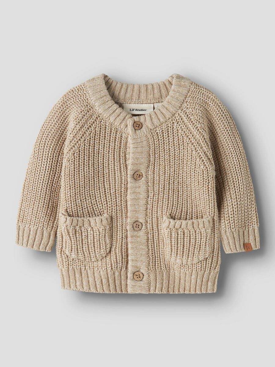 Strick strickjacke, colour: white pepper, graue