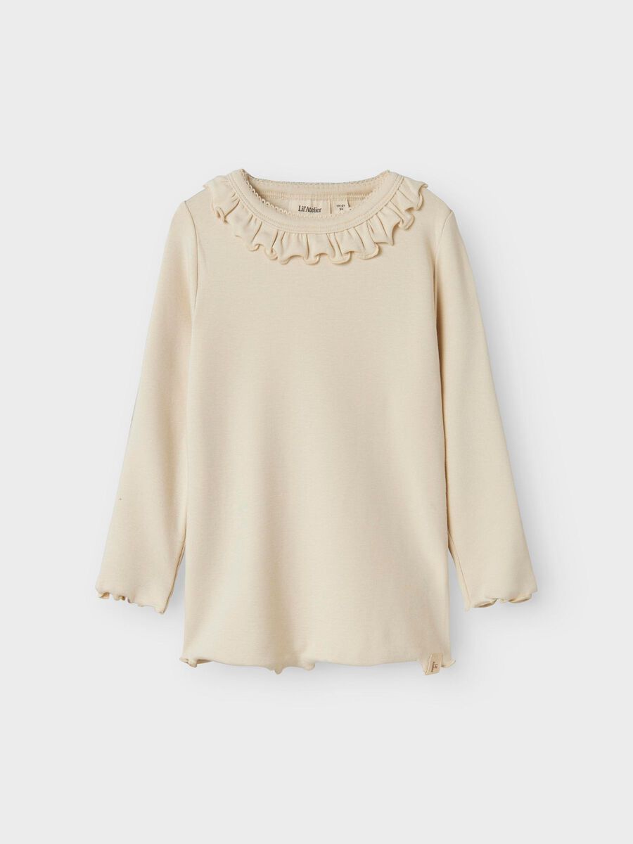 Carousel image - SLIM FIT TOP MED LANGE ÆRMER, Turtledove | 1