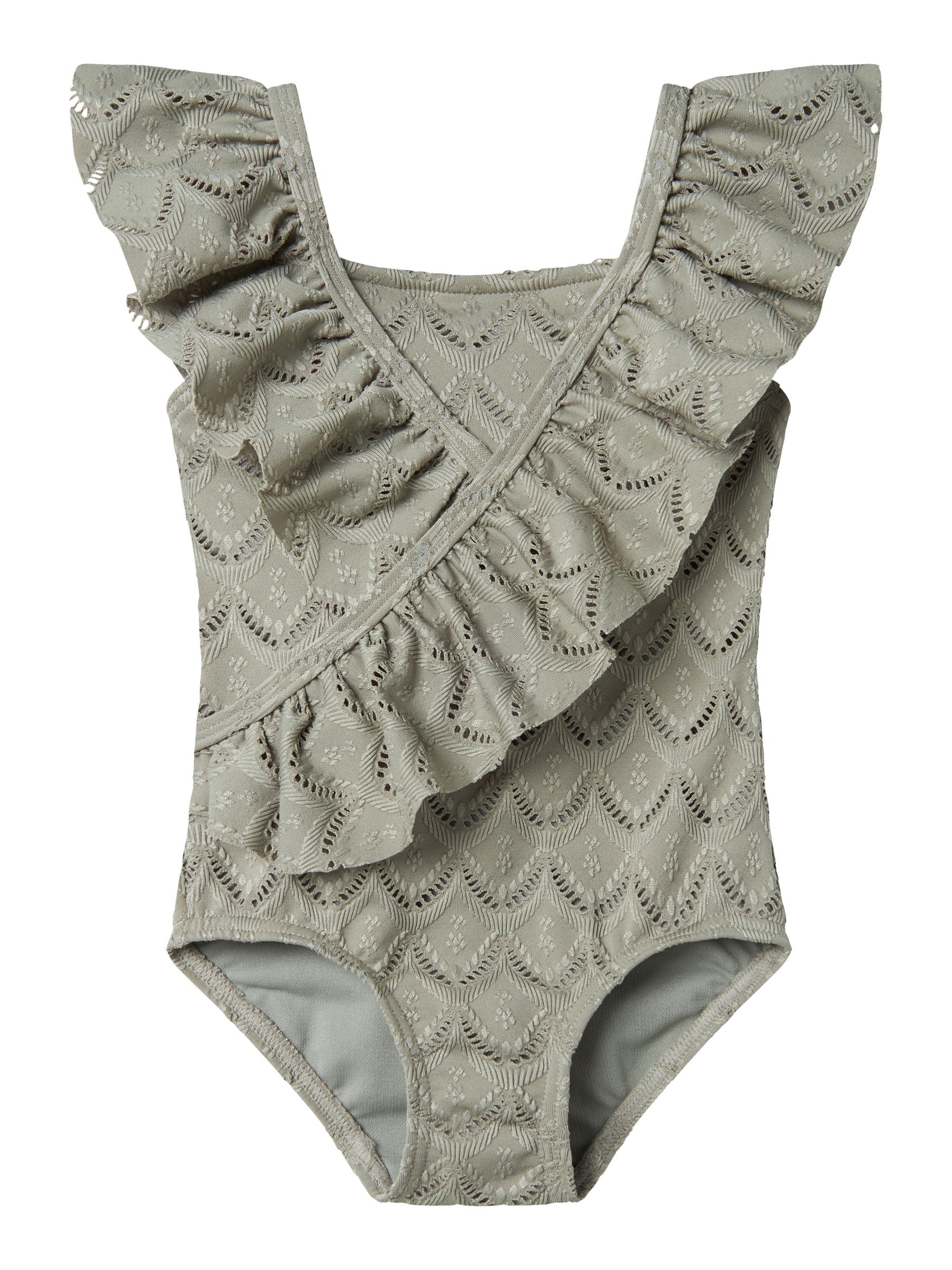 アトリエgg ateliergg ミス サマー(ノースリーヴタートル） baby FRILL DETAIL SWIMSUIT - Toddler 92-128 | Girl | Grey | Lil