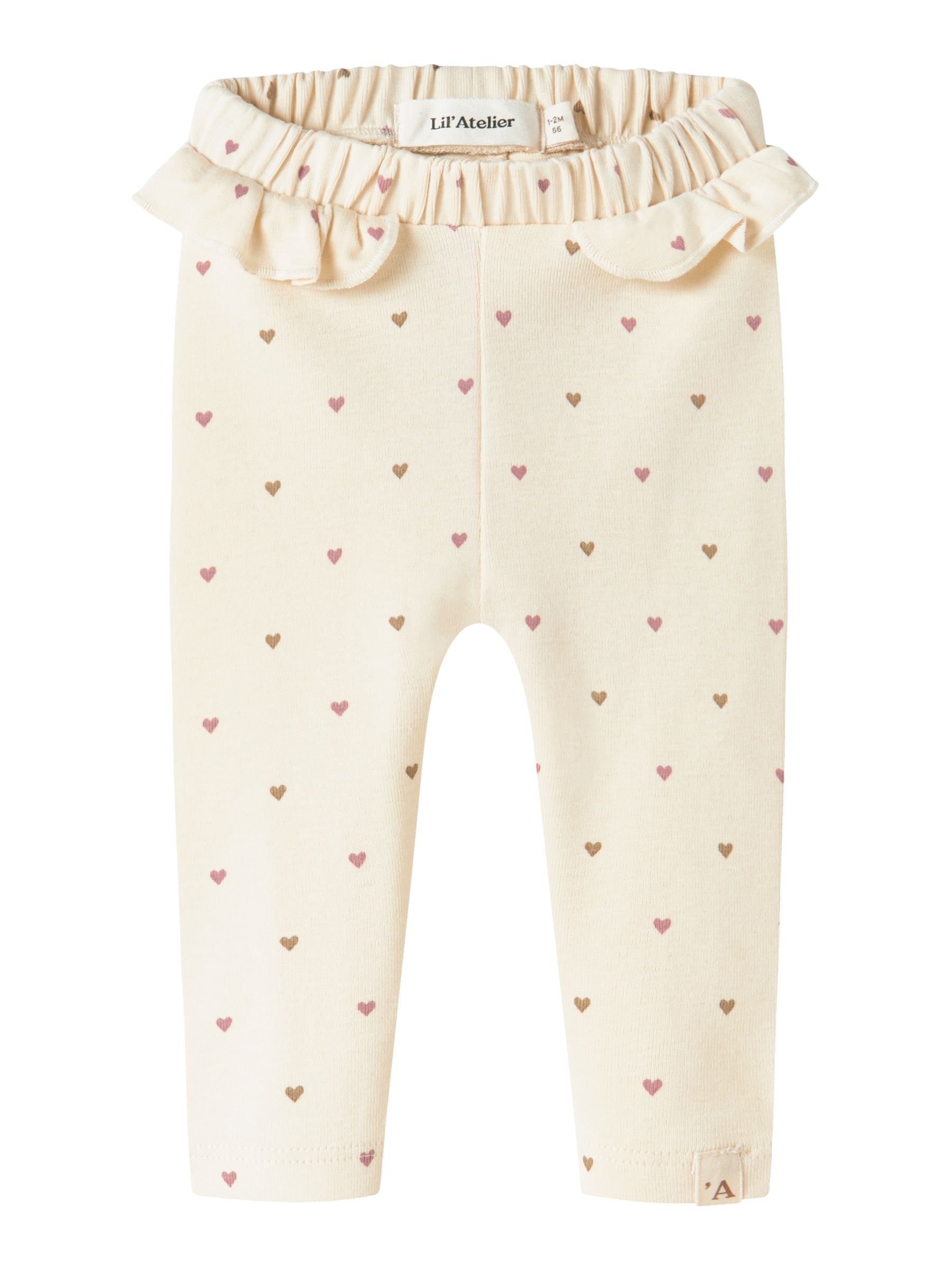Babyhug Cotton Lycra Knit Full Length Leggings With Heart Patch - Dark Pink