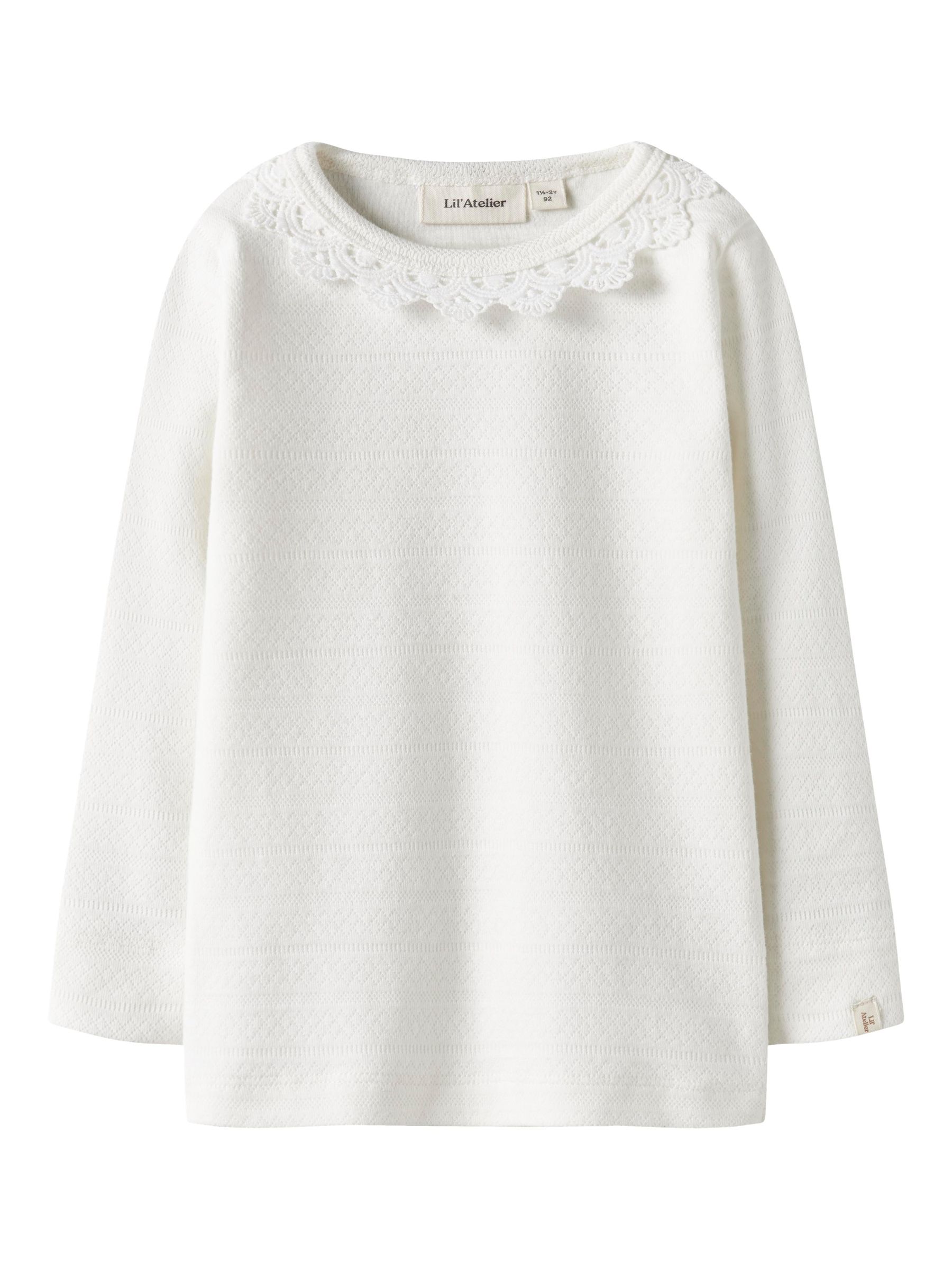 ORGANIC BABY & KIDS' KATE BRUSHED BACK POINTELLE LONG SLEEVE TOP main image 1